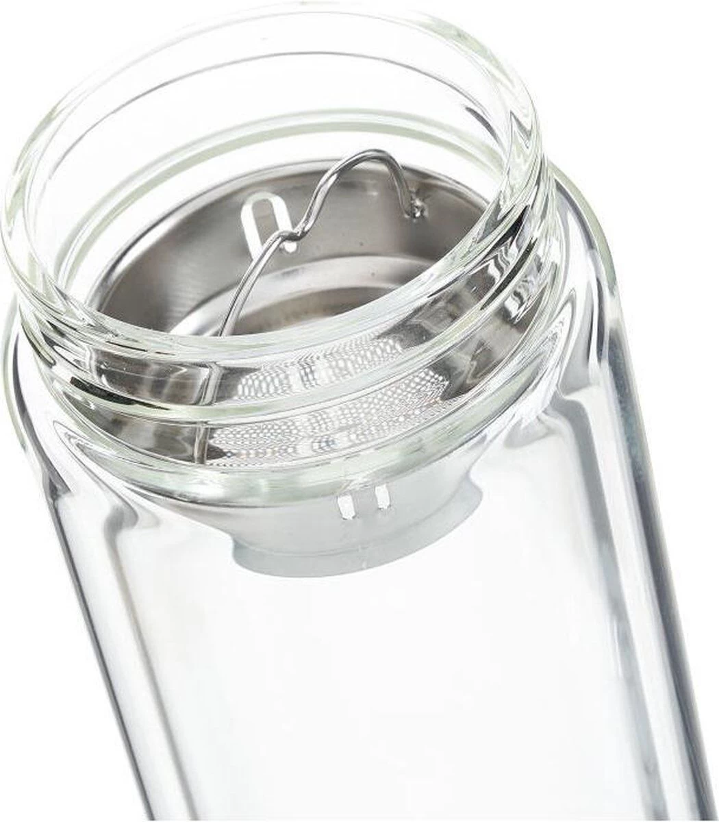 Oldenhof Drinkfles Dubbelwandig Met Theefilter 400 Ml Glas 2 Oldenhof Drinkfles Dubbelwandig Met Theefilter 400 Ml Glas - Afbeelding 2