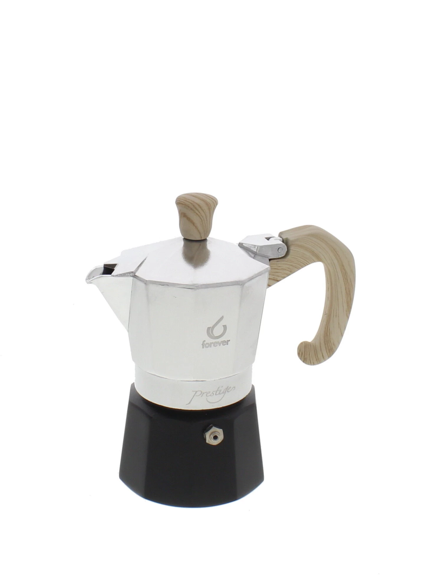 Forever Prestige Woody Mokapot 2-kops Aluminium Mat 1 Forever Prestige Woody Mokapot 2-kops Aluminium Mat