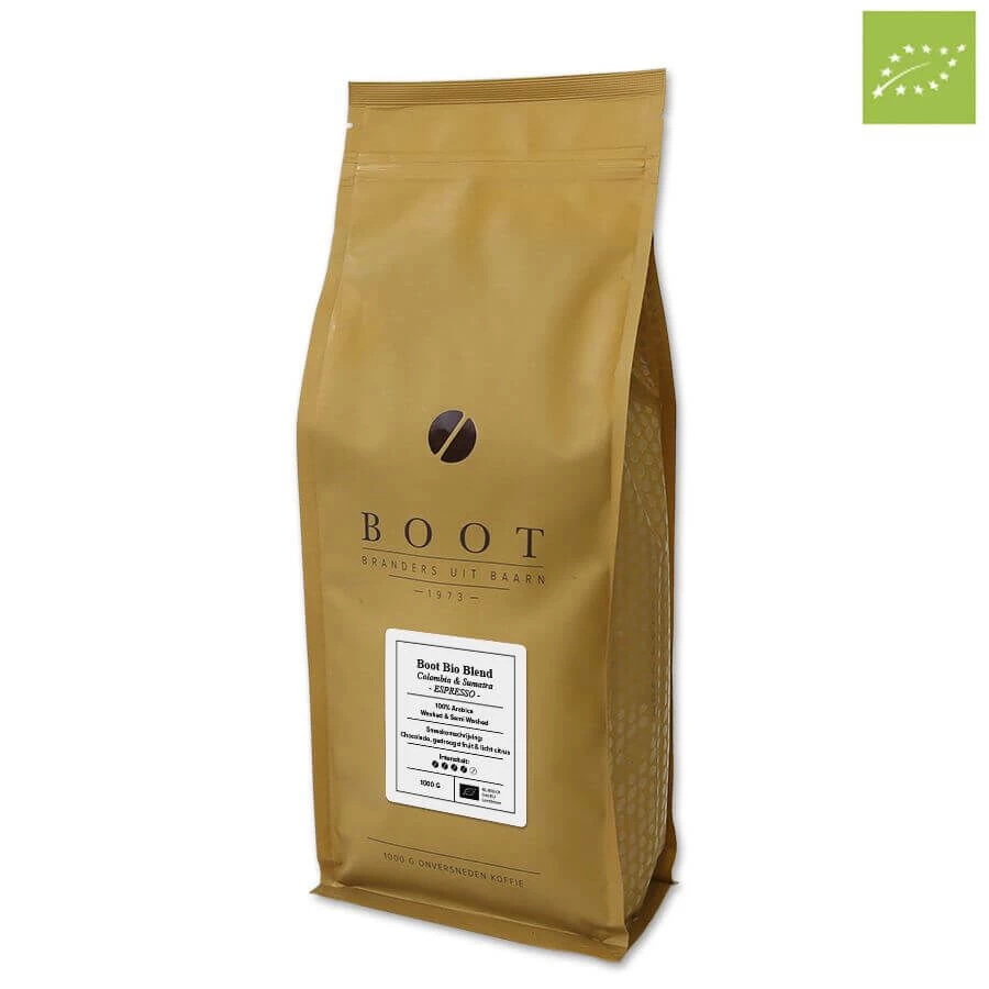 Boot Koffie Bio Blend Espresso Koffiebonen 1 Kg 1 Boot Koffie Bio Blend Espresso Koffiebonen 1 Kg