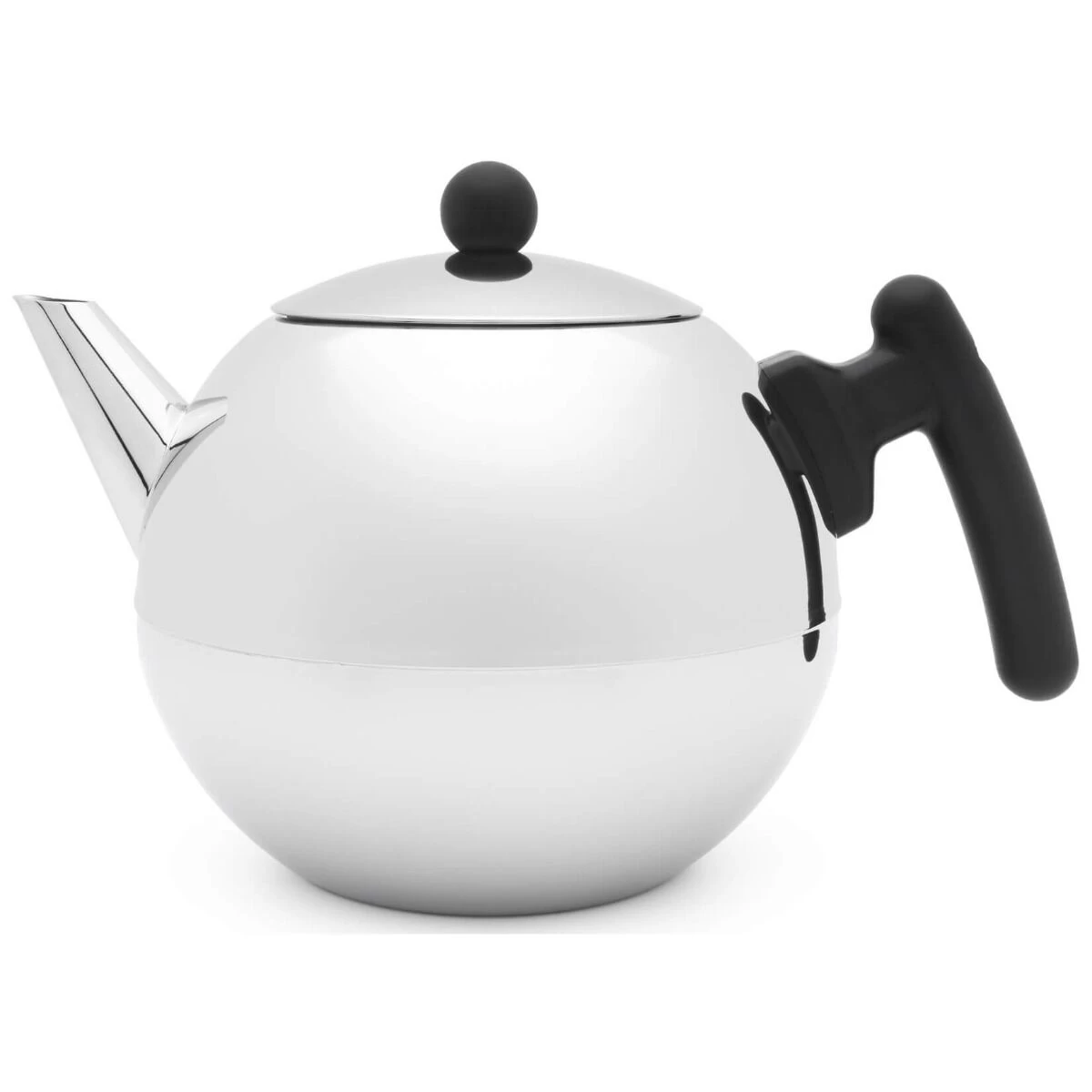 Bredemeijer Duet Bella Ronde Theepot 1,2 L Rvs/zwart 1 Bredemeijer Duet Bella Ronde Theepot 1,2 L Rvs/zwart