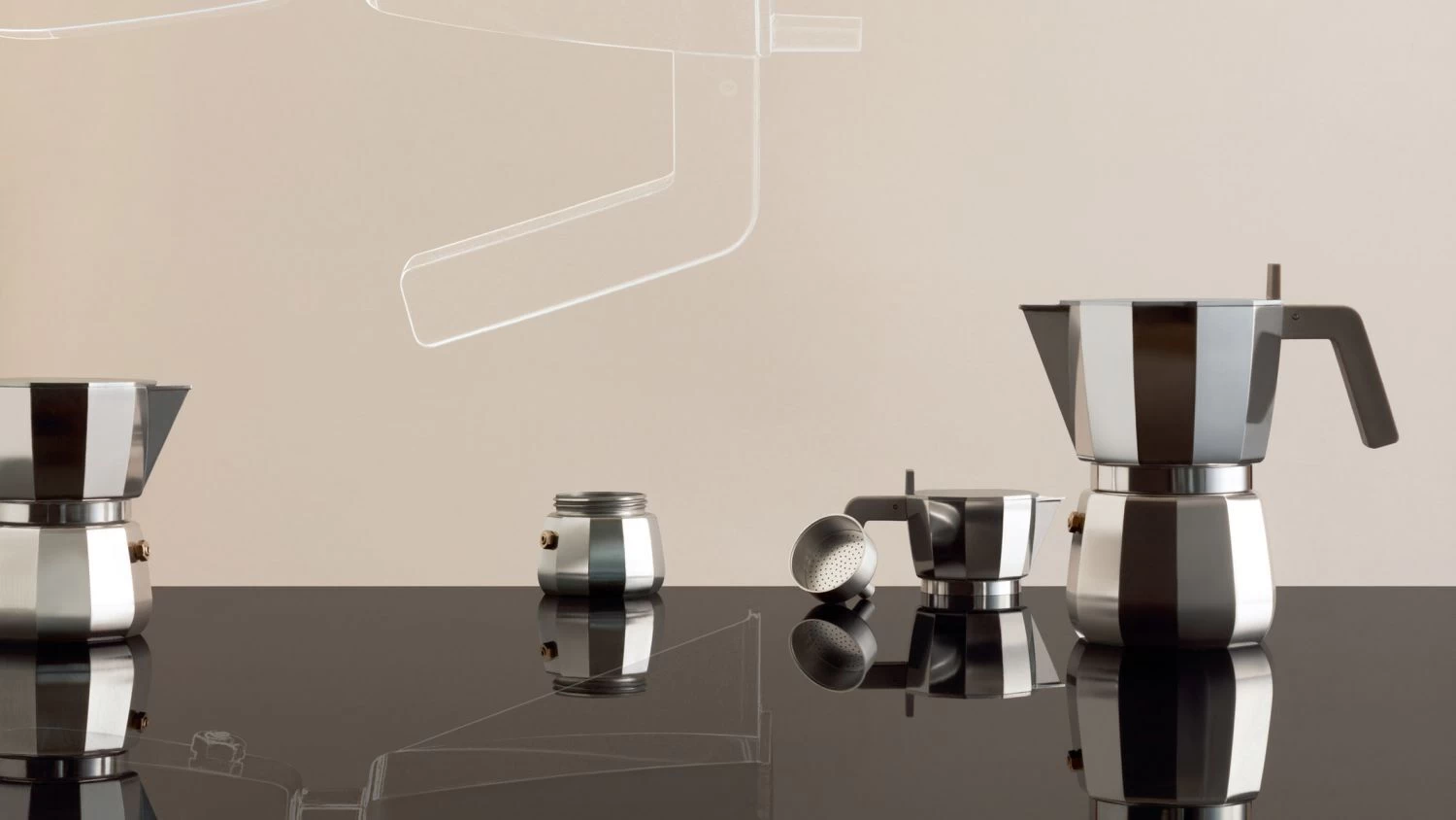 Alessi Moka David Chipperfield Mokapot 6 Kops Aluminium 4 Alessi Moka David Chipperfield Mokapot 6 Kops Aluminium - Afbeelding 4