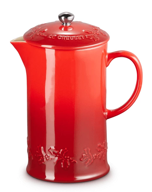 Le Creuset Holly Collectie Cafetière 800 Ml Aardewerk Kersrood 2 Le Creuset Holly Collectie Cafetière 800 Ml Aardewerk Kersrood - Afbeelding 2