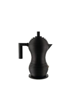 Alessi Pulcina Percolator 6-kops Aluminium Volledig Zwart